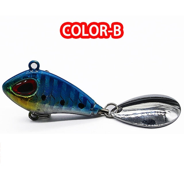X-Fin 6g/9g/16g/21g New Metal Mini VIB Spoon Spin Sequin Lure Tackle Pin Hard Bait Crankbait Vibration Spinner Sinking Fishing