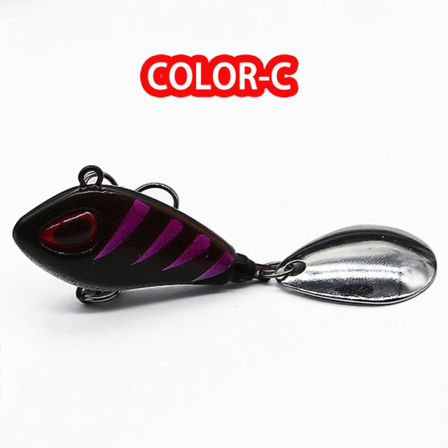 X-Fin 6g/9g/16g/21g New Metal Mini VIB Spoon Spin Sequin Lure Tackle Pin Hard Bait Crankbait Vibration Spinner Sinking Fishing