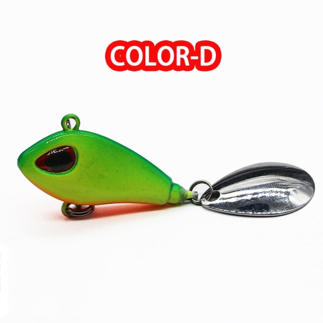 X-Fin 6g/9g/16g/21g New Metal Mini VIB Spoon Spin Sequin Lure Tackle Pin Hard Bait Crankbait Vibration Spinner Sinking Fishing