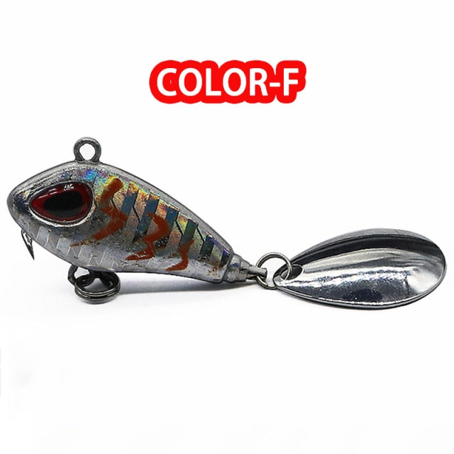 X-Fin 6g/9g/16g/21g New Metal Mini VIB Spoon Spin Sequin Lure Tackle Pin Hard Bait Crankbait Vibration Spinner Sinking Fishing