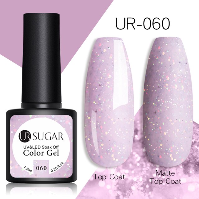 UR SUGAR 7.5ml Reflective Glitter Gel Shiny Rose Red Silver UV Gel Nail Polish Soak Off Colorful Gel Nail Art Decoration
