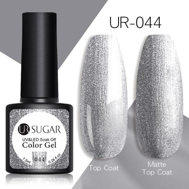 UR SUGAR 7.5ml Reflective Glitter Gel Shiny Rose Red Silver UV Gel Nail Polish Soak Off Colorful Gel Nail Art Decoration
