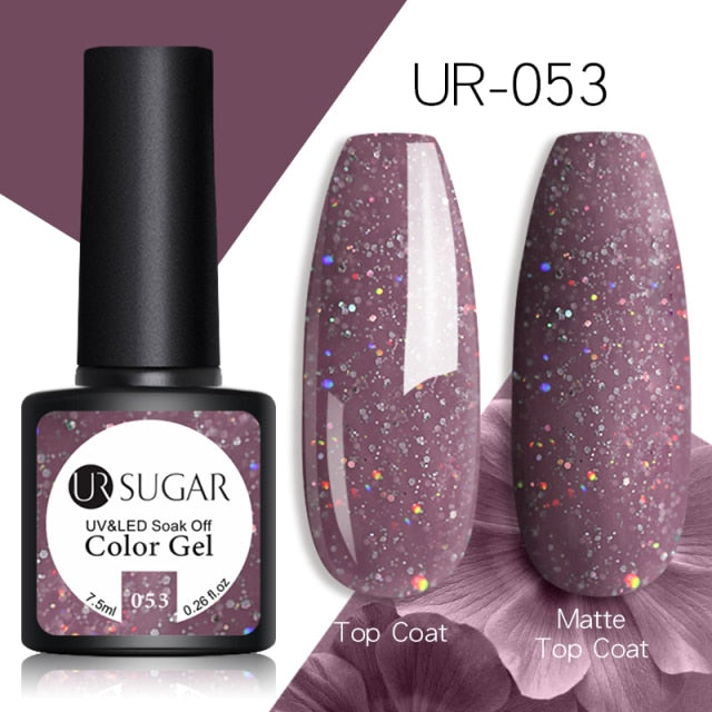 UR SUGAR 7.5ml Reflective Glitter Gel Shiny Rose Red Silver UV Gel Nail Polish Soak Off Colorful Gel Nail Art Decoration