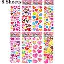 40 Sheets/lot Cartoon Stickers 3D Cartoons Characters Princess Random Puffy Sticker Gifts For Girls Boys Festival Party Stickers