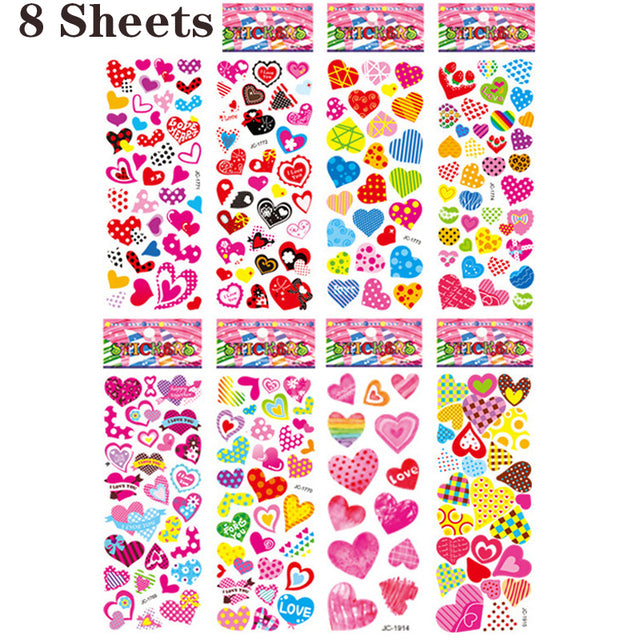 40 Sheets/lot Cartoon Stickers 3D Cartoons Characters Princess Random Puffy Sticker Gifts For Girls Boys Festival Party Stickers
