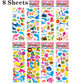 40 Sheets/lot Cartoon Stickers 3D Cartoons Characters Princess Random Puffy Sticker Gifts For Girls Boys Festival Party Stickers