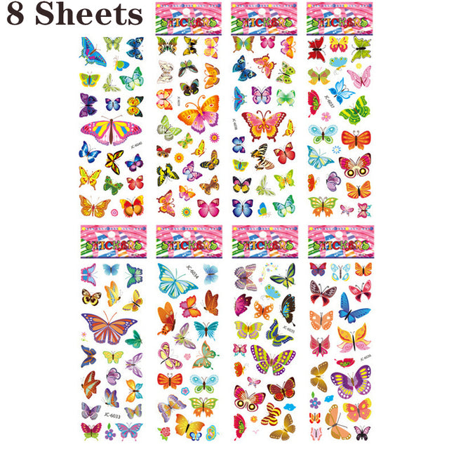 40 Sheets/lot Cartoon Stickers 3D Cartoons Characters Princess Random Puffy Sticker Gifts For Girls Boys Festival Party Stickers