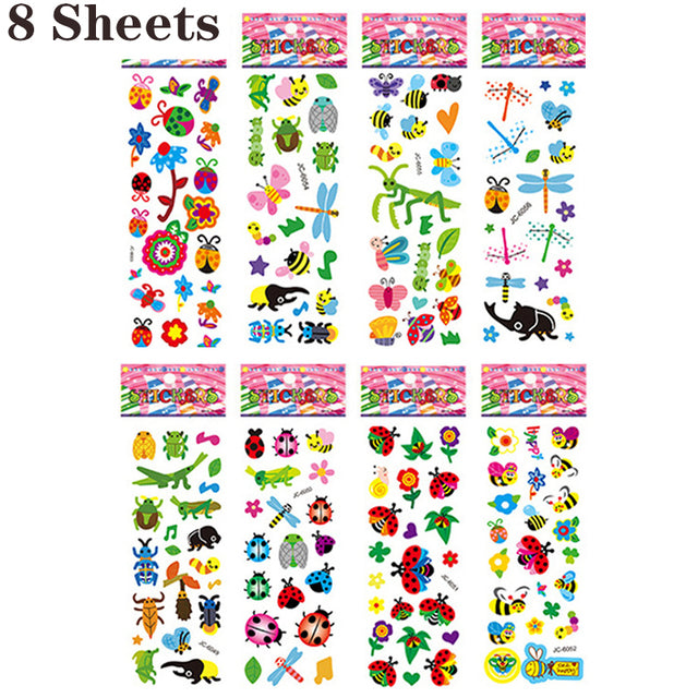 40 Sheets/lot Cartoon Stickers 3D Cartoons Characters Princess Random Puffy Sticker Gifts For Girls Boys Festival Party Stickers
