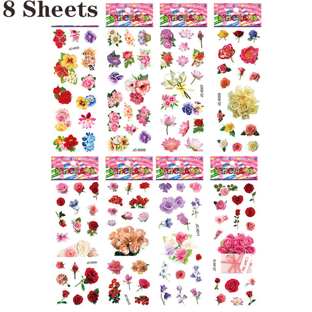 40 Sheets/lot Cartoon Stickers 3D Cartoons Characters Princess Random Puffy Sticker Gifts For Girls Boys Festival Party Stickers