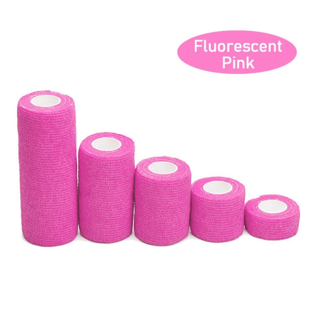 1 Rolls First Aid Self Adherent Cohesive Bandages Sports Tape for Wrist Ankle Sprains & Swelling Width 2.5-15cm Rainbow Colors