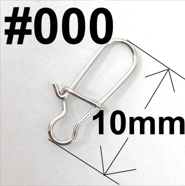 20 or 50 or 100 pcs Stainless Steel Fishing Snap Hooked Snap Pin Fastlock Clip Accessories Tackle for Barrel Swivel Lure hook