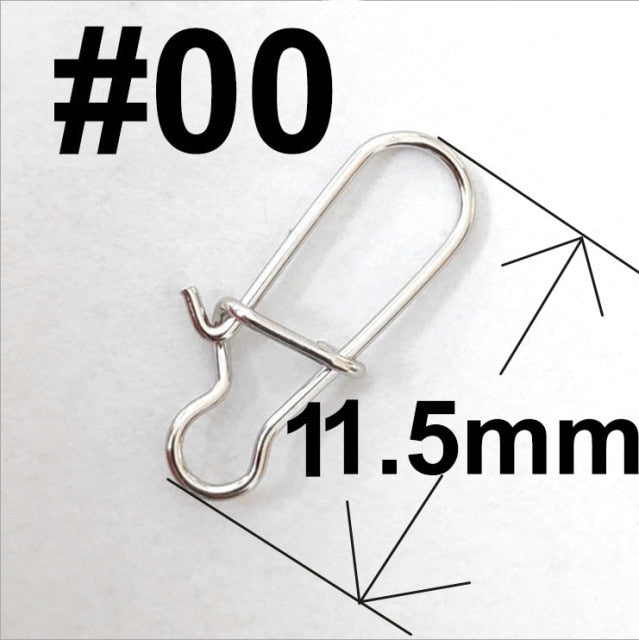20 or 50 or 100 pcs Stainless Steel Fishing Snap Hooked Snap Pin Fastlock Clip Accessories Tackle for Barrel Swivel Lure hook