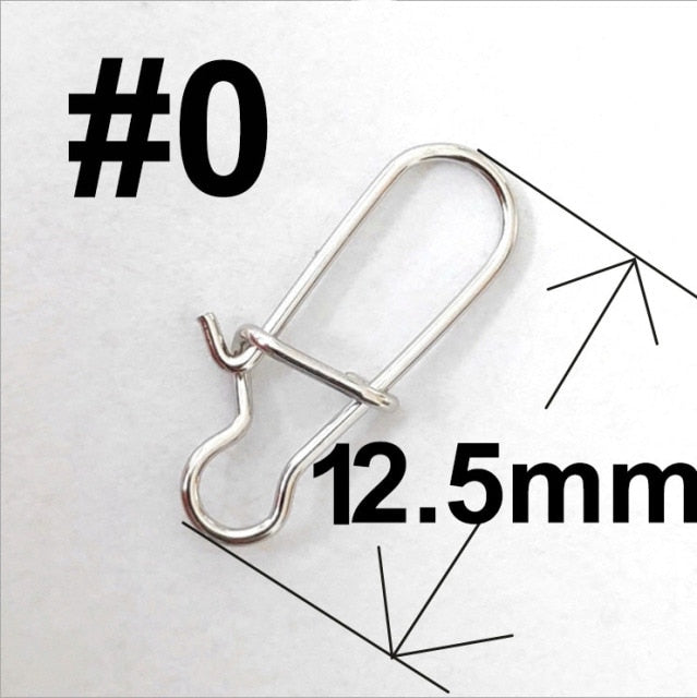 20 or 50 or 100 pcs Stainless Steel Fishing Snap Hooked Snap Pin Fastlock Clip Accessories Tackle for Barrel Swivel Lure hook