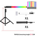 RGB Light Stick Wand With Tripod Stand Party Colorful LED Lamp Fill Light Handheld Flash Speedlight Photography Lighting Video