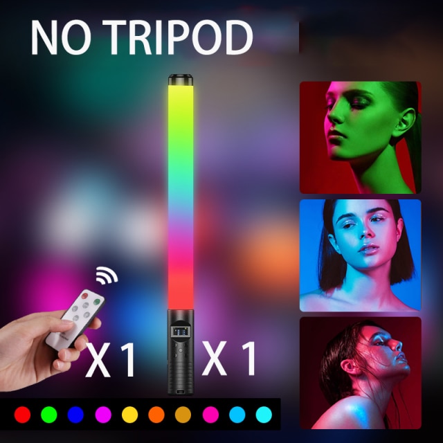 RGB Light Stick Wand With Tripod Stand Party Colorful LED Lamp Fill Light Handheld Flash Speedlight Photography Lighting Video