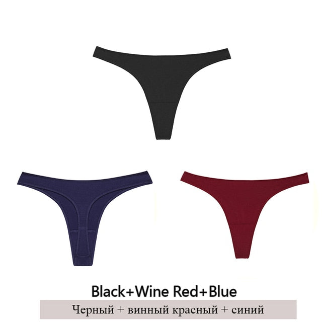 3Pcs Cotton Panties Women Low-Rise Underwear M-2XL Ladies Comfortable Briefs Plus Size Underpants Soft Female Lingerie 7 Colors