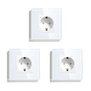 BSEED Mvava EU Standard 16A Wall Socket White Black Single Mirror Crystal Glass Panel Plug Electrical Outlet For Home Improvemet