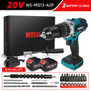 WOSAI 20V Brushless Electric Drill 20 Torque 115NM Cordless Screwdriver Li-ion Battery Electric Power Screwdriver Drill