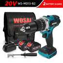 WOSAI 20V Brushless Electric Drill 20 Torque 115NM Cordless Screwdriver Li-ion Battery Electric Power Screwdriver Drill