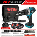 WOSAI 20V Brushless Electric Drill 20 Torque 115NM Cordless Screwdriver Li-ion Battery Electric Power Screwdriver Drill