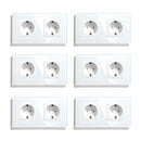 BSEED Mvava Double Socket European Standard 16A Wall Plugs White Black Crystal Glass Panel Electrical Home Improvement 157mm