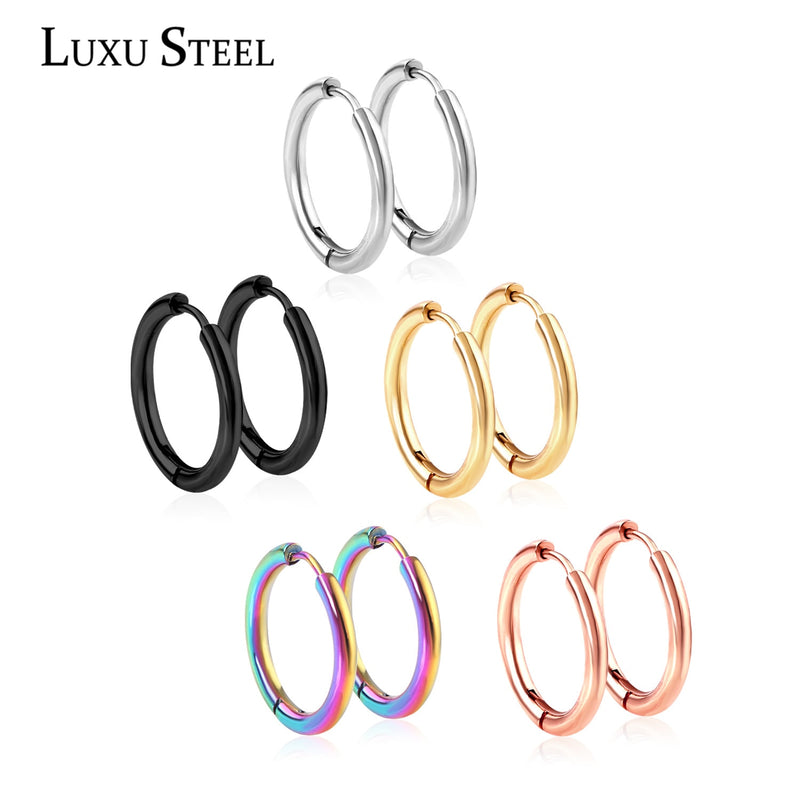 LUXUSTEEL Trendy Small Hoop Earrings Women Girl Coloful Round Circle Earring 2021 Anti-allergy Brinco Accessories Party Daily