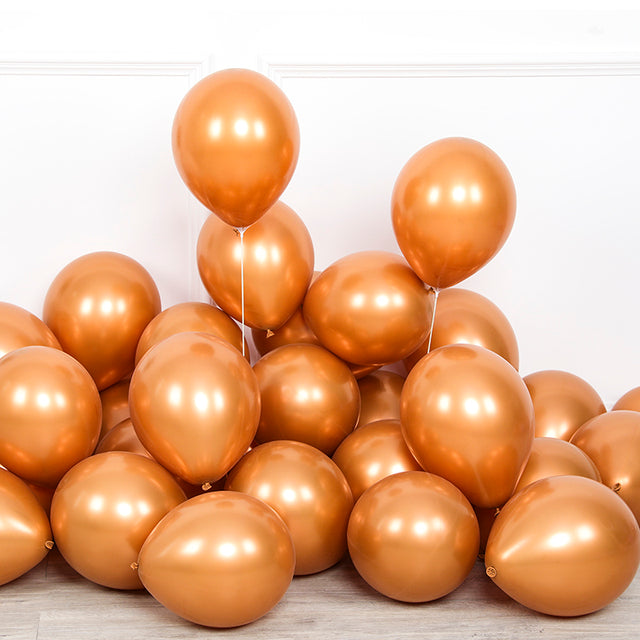 20pcs 12inch New Glossy Baby Pink Metal Pearl Latex Balloon Rose Gold Thick Chrome Metallic Globos Wedding Birthday Party Decor