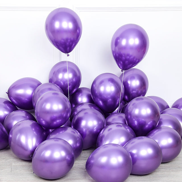 20pcs 12inch New Glossy Baby Pink Metal Pearl Latex Balloon Rose Gold Thick Chrome Metallic Globos Wedding Birthday Party Decor