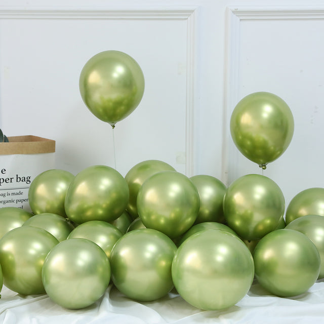 20pcs 12inch New Glossy Baby Pink Metal Pearl Latex Balloon Rose Gold Thick Chrome Metallic Globos Wedding Birthday Party Decor
