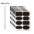 36-54pcs/Set Erasable Blackboard Sticker Craft Kitchen Jars Organizer Labels Chalkboard Chalk Board Sticker Black Board 5x3.5cm
