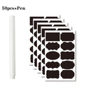 36-54pcs/Set Erasable Blackboard Sticker Craft Kitchen Jars Organizer Labels Chalkboard Chalk Board Sticker Black Board 5x3.5cm