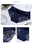 3Pcs/set Women's Sexy lingerie Lace Underwear Seamless sensual Panties Briefs Female Ice Silk intimates Underpants Cotton briefs