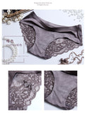 3Pcs/set Women's Sexy lingerie Lace Underwear Seamless sensual Panties Briefs Female Ice Silk intimates Underpants Cotton briefs