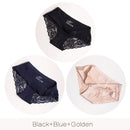 3Pcs/set Women's Sexy lingerie Lace Underwear Seamless sensual Panties Briefs Female Ice Silk intimates Underpants Cotton briefs