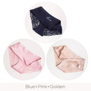 3Pcs/set Women's Sexy lingerie Lace Underwear Seamless sensual Panties Briefs Female Ice Silk intimates Underpants Cotton briefs