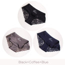 3Pcs/set Women's Sexy lingerie Lace Underwear Seamless sensual Panties Briefs Female Ice Silk intimates Underpants Cotton briefs