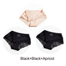 3Pcs/set Women's Sexy lingerie Lace Underwear Seamless sensual Panties Briefs Female Ice Silk intimates Underpants Cotton briefs