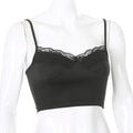 2021 Y2K Crop Tops Women Summer Corset Tank Top For GIrls Sexy E-girl Style Spaghetti Strap with Lace Clothes Basic Stretch Cami