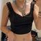 2021 Y2K Crop Tops Women Summer Corset Tank Top For GIrls Sexy E-girl Style Spaghetti Strap with Lace Clothes Basic Stretch Cami