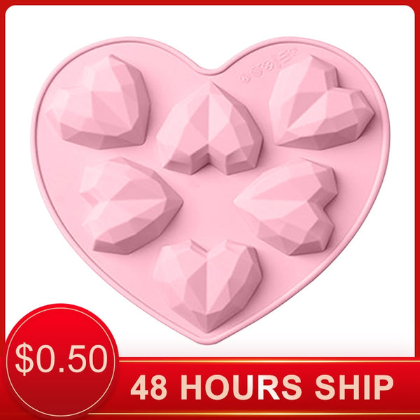 1 PCS Silicone Cake Mold 3D Love Heart Shape Baking Tools Non-Stick Chocolate Mold Jelly Candy Mould DIY Decorating Tools