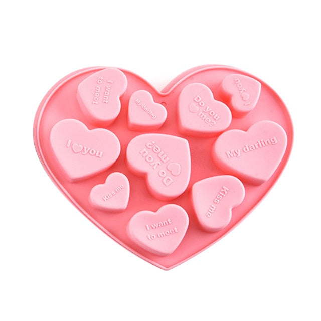 1 PCS Silicone Cake Mold 3D Love Heart Shape Baking Tools Non-Stick Chocolate Mold Jelly Candy Mould DIY Decorating Tools