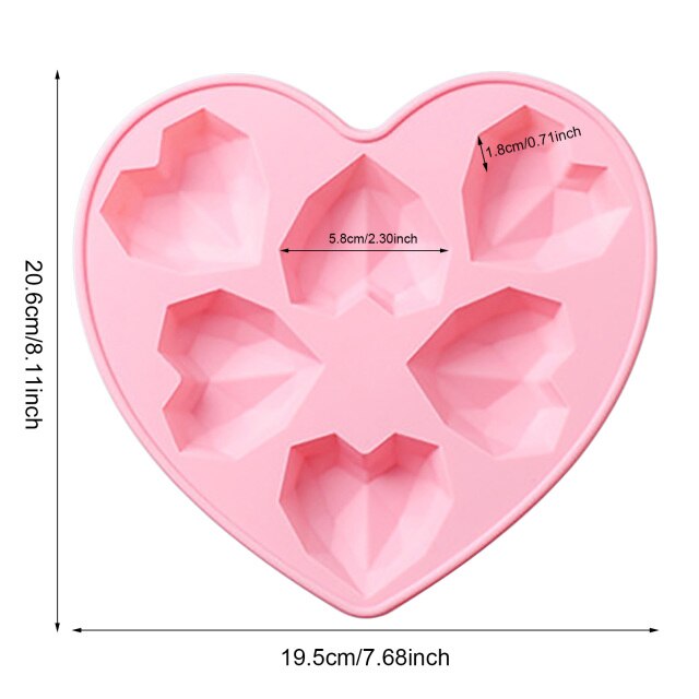 1 PCS Silicone Cake Mold 3D Love Heart Shape Baking Tools Non-Stick Chocolate Mold Jelly Candy Mould DIY Decorating Tools
