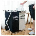 X-shape Collapsible Dirty Clothes Laundry Basket 2/3 section Foldable Organizer Dorm Laundry Hamper Sorter Washing Laundry Bag