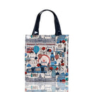 London Style PVC Reusable Shopping Bag Women's Bag Eco Friendly Flower Shopper Bag Waterproof Handbag Lunch Tote Shoulder Bag