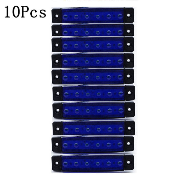 CARCTR 10Pcs/30Pcs Truck Trailer Side Marker Indicators light Car Signal Brake Rear Warning Tail Light LED 12V 24V Warning Lamp