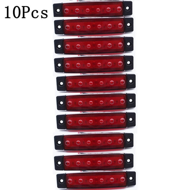CARCTR 10Pcs/30Pcs Truck Trailer Side Marker Indicators light Car Signal Brake Rear Warning Tail Light LED 12V 24V Warning Lamp