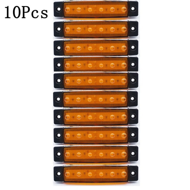 CARCTR 10Pcs/30Pcs Truck Trailer Side Marker Indicators light Car Signal Brake Rear Warning Tail Light LED 12V 24V Warning Lamp