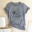 Dandelion Just Breathe Printed T-shirts Women Summer Shirts for Women Sleeve Graphic Tee Harajuku Crew Neck Camisetas Mujer