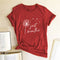 Dandelion Just Breathe Printed T-shirts Women Summer Shirts for Women Sleeve Graphic Tee Harajuku Crew Neck Camisetas Mujer
