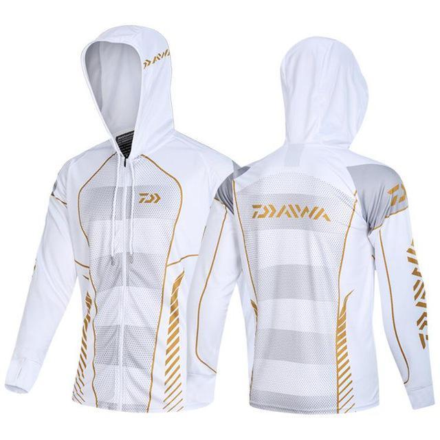 Daiwa Clothes Fishing Shirt Jacket Ice Silk Quick Dry Sports Clothing Sun Protection Face Neck Anti-uv Breathable Fishing Hooded